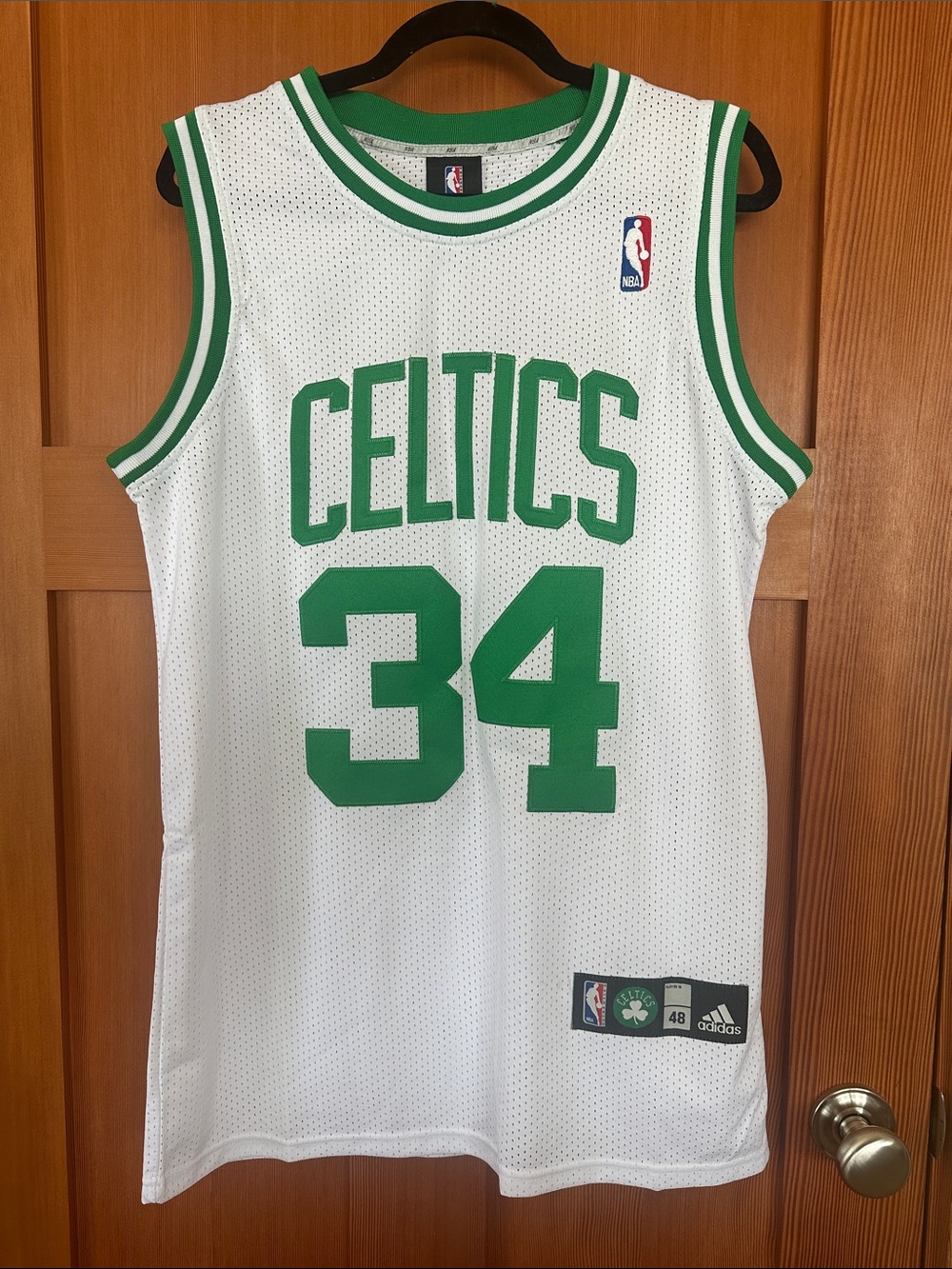 adidas White & Green CelticsPierce #34 Basketball Jersey